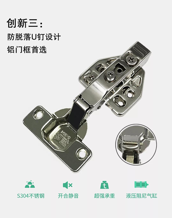 介紹：生態板十大品牌福慶雙三維可調不銹鋼阻尼鉸鏈